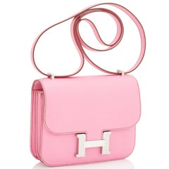 Hermes Mini Constance rosa chicle 18 cm Bolsa Epsom RARO Sello Z, 2021