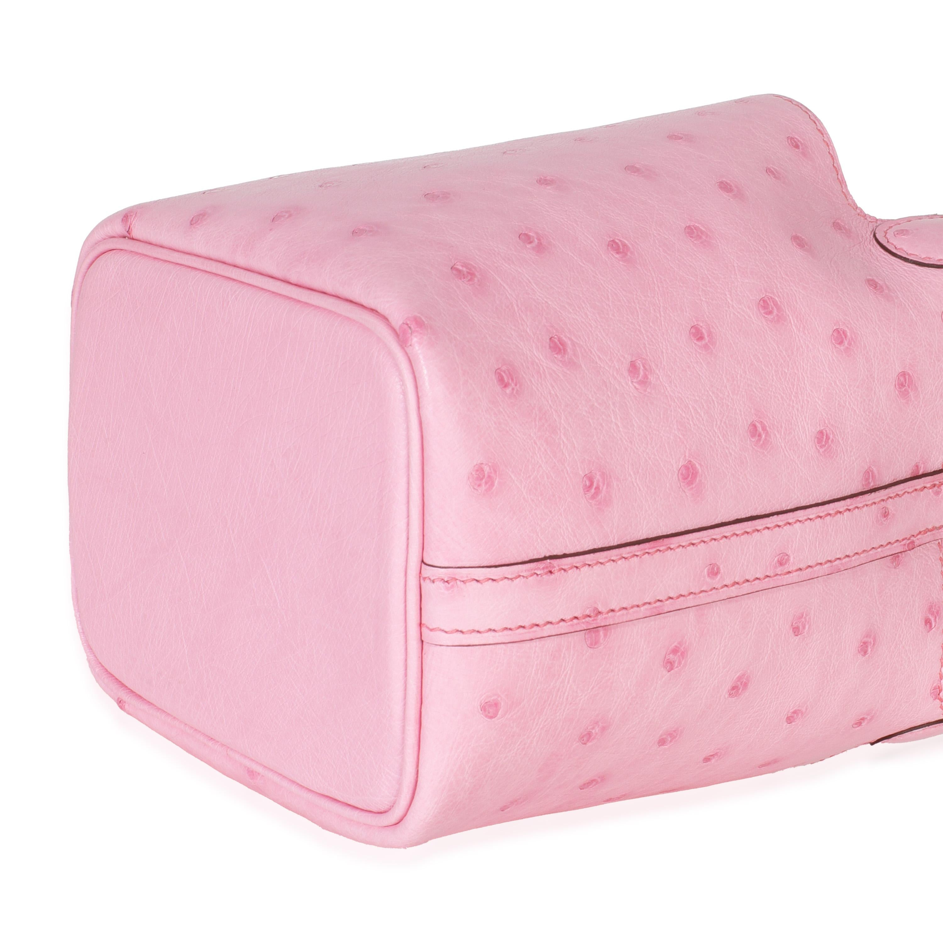 Hermès Bubblegum Rosa Strauß Micro Picotin Lock 14 PHW Damen im Angebot