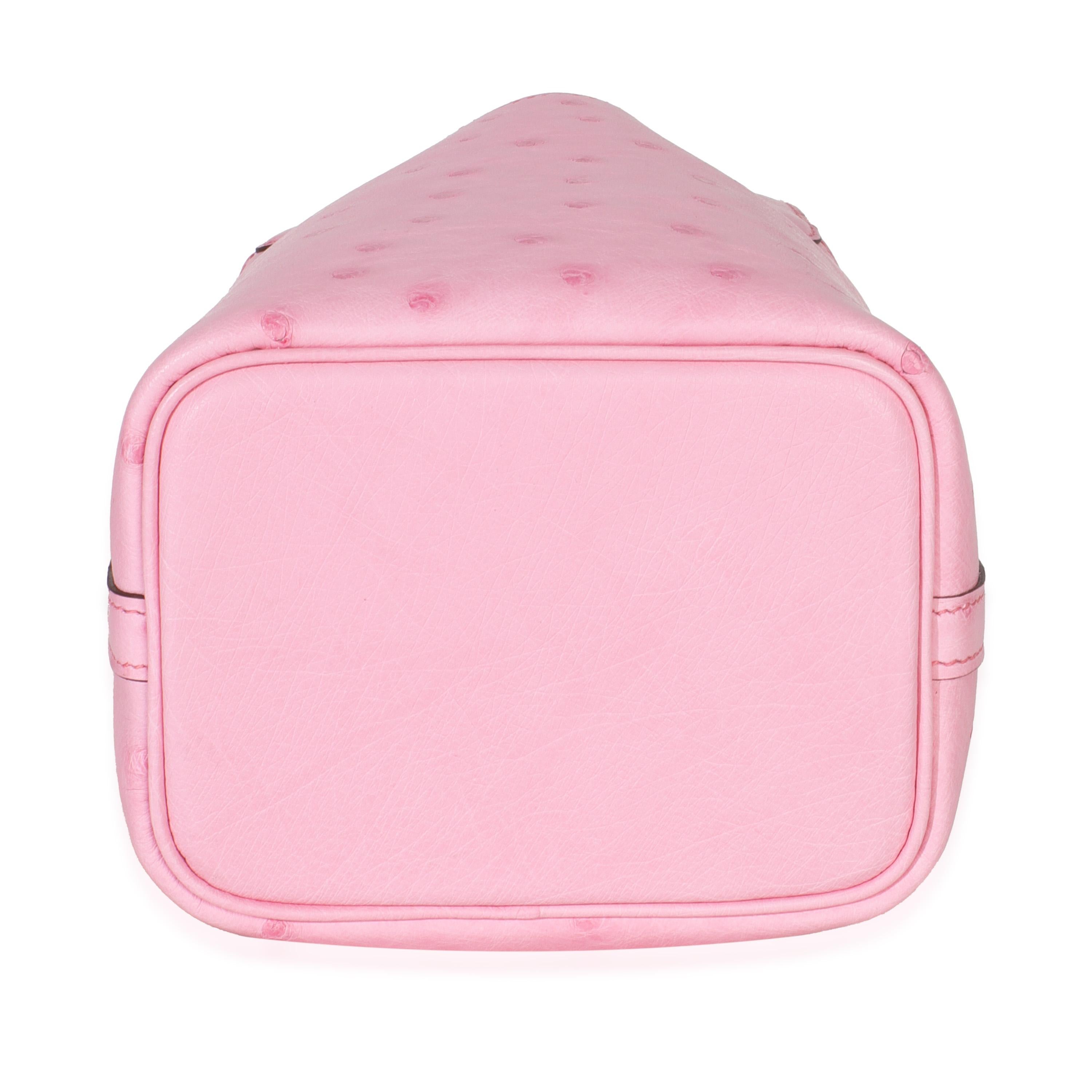 Hermès Bubblegum Rosa Strauß Micro Picotin Lock 14 PHW im Angebot 3