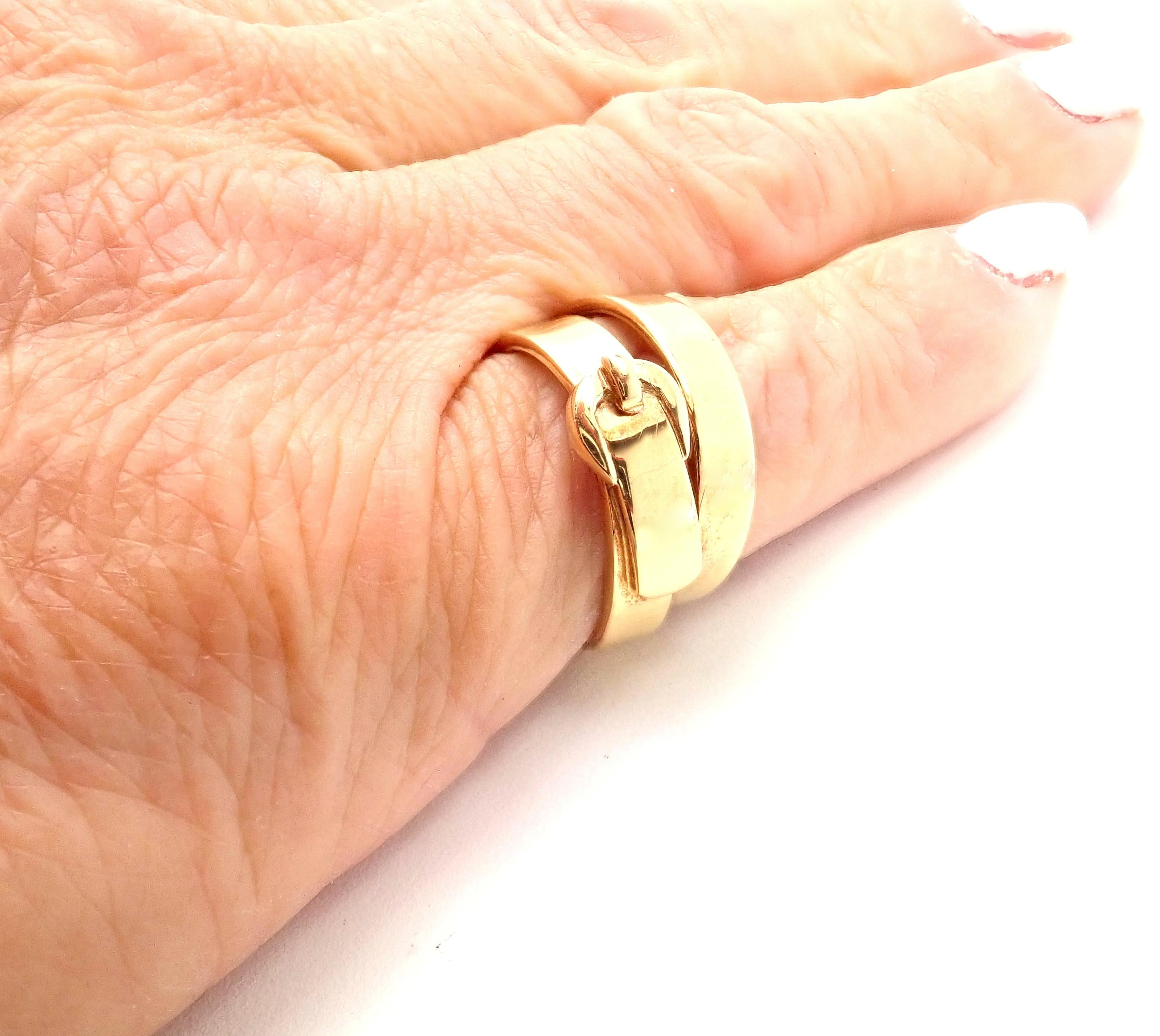 Doppelreihiger Gelbgoldbandring von Hermes mit Schnalle im Angebot 4