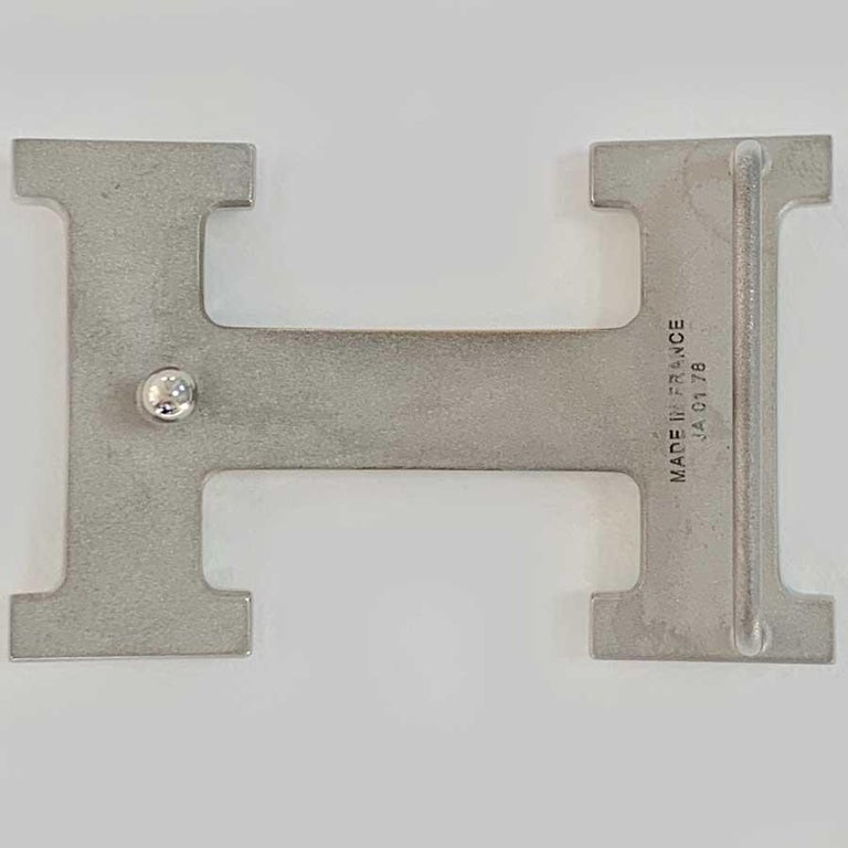 HERMES Buckle H In Brushed Silver 32 mm For Sale at 1stDibs