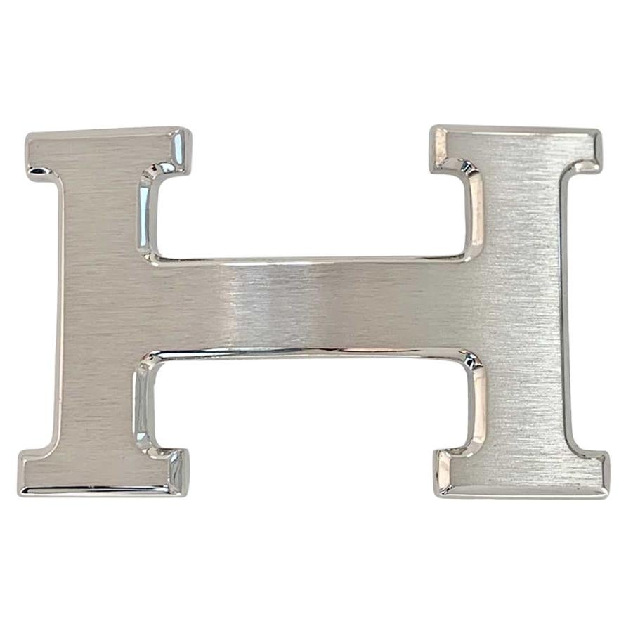 HERMES Buckle H In Brushed Silver 32 mm