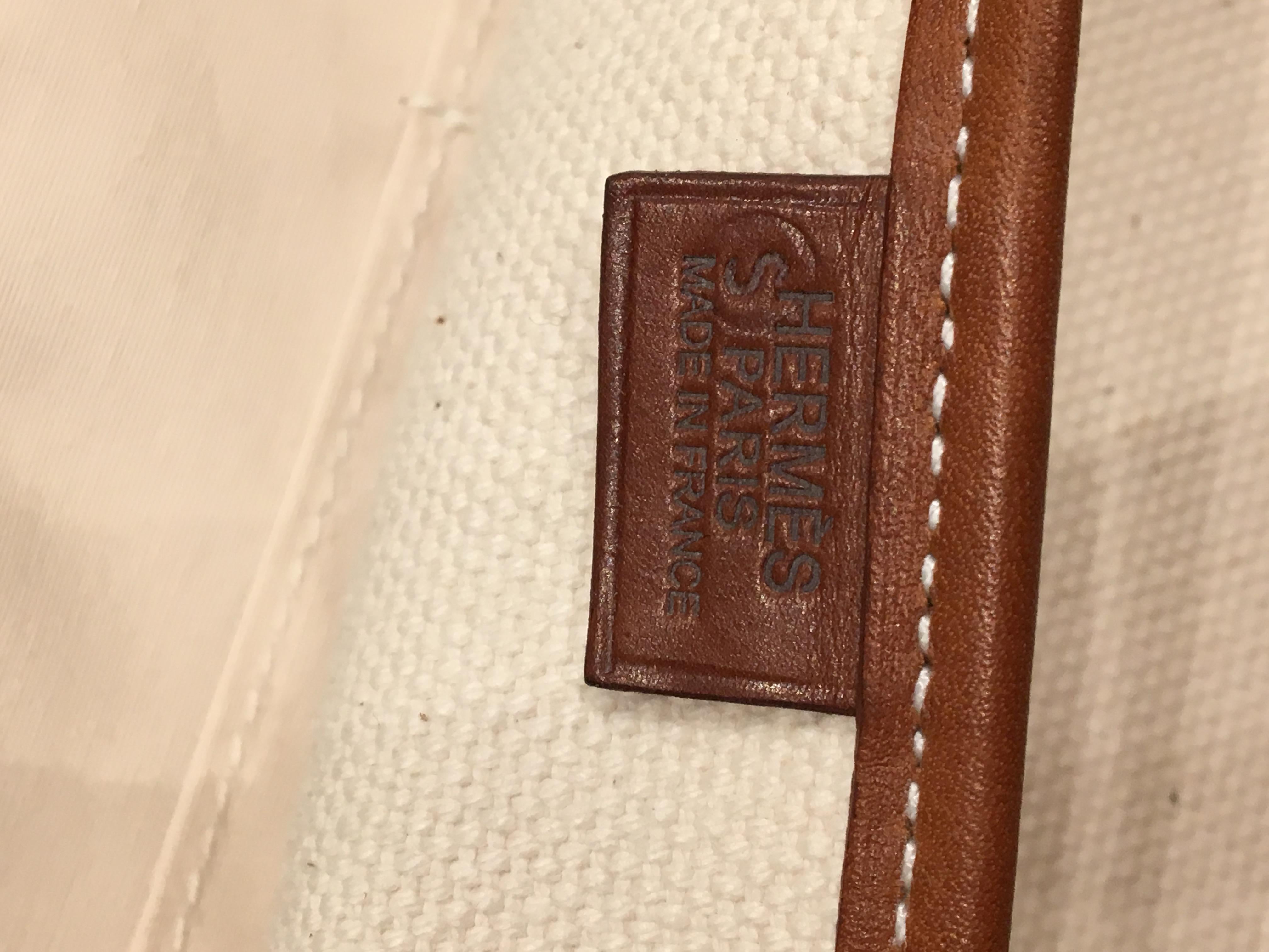 Hermes Buenaventura Men's Canvas and Leather  Briefcase  In Good Condition In Paris, FR
