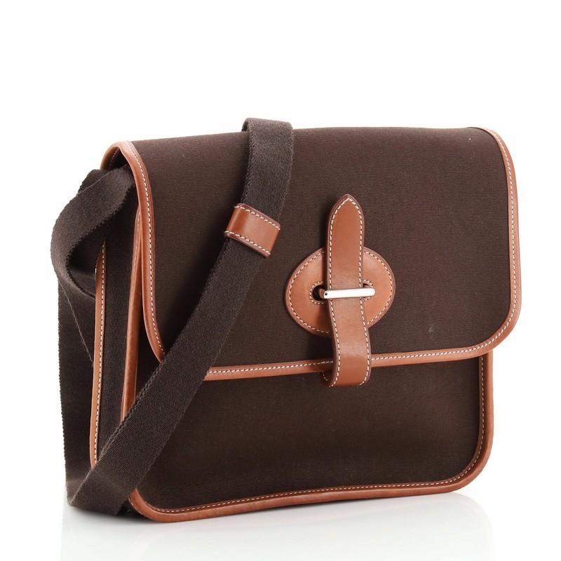 Black Hermes Buenaventura Messenger Bag Toile Mini