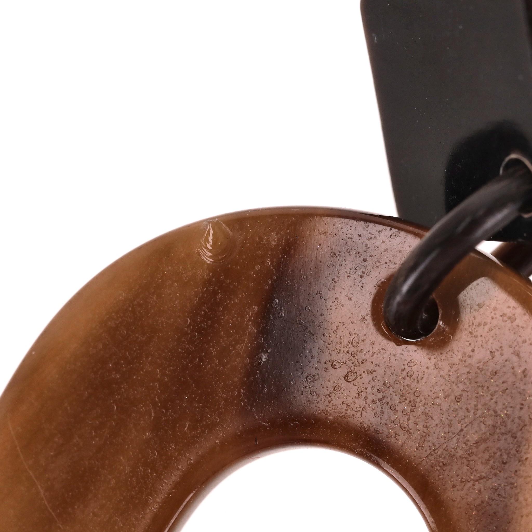 Hermes Buffalo Horn & Lacquered Wood Isthme Earrings For Sale 3