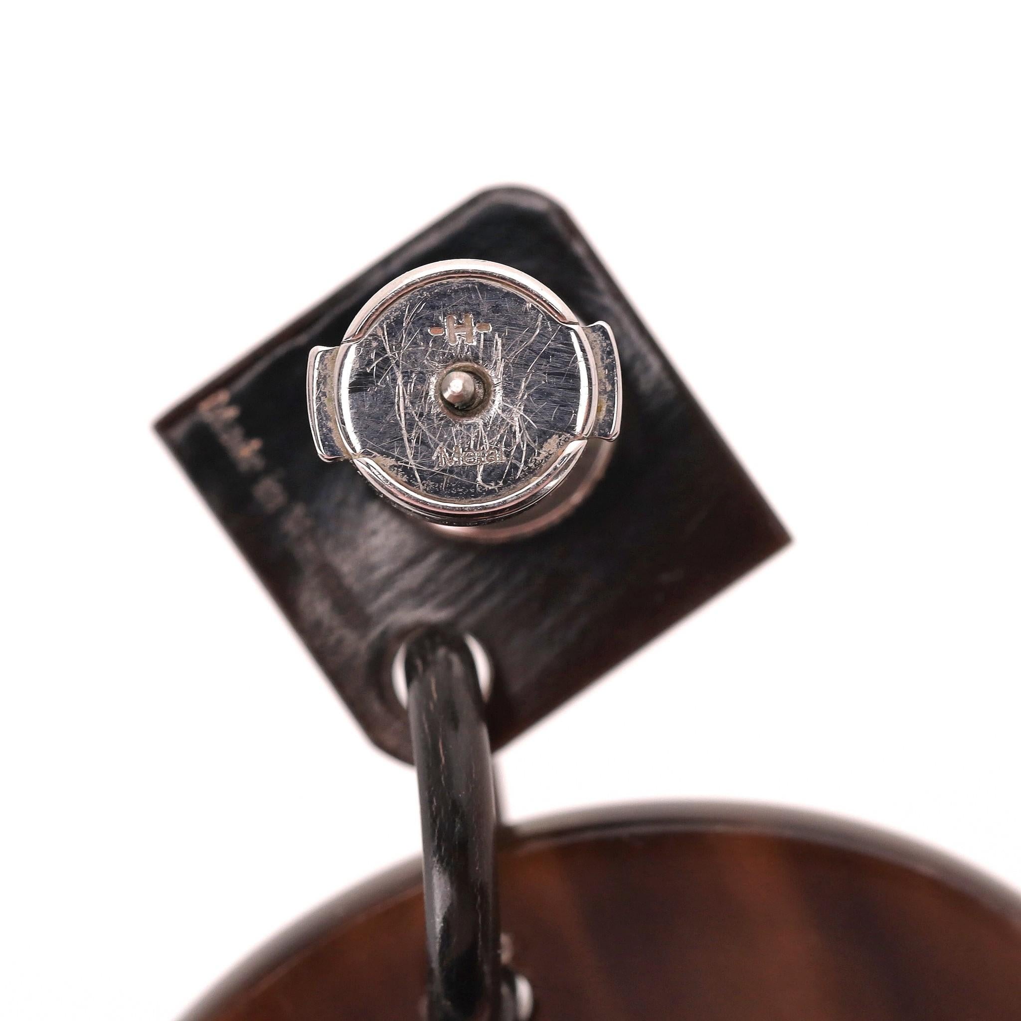 Hermes Buffalo Horn & Lacquered Wood Isthme Earrings For Sale 5