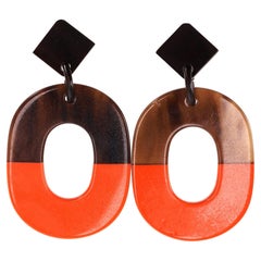 Orecchini Hermes in corno di bufalo e Wood Wood laccato