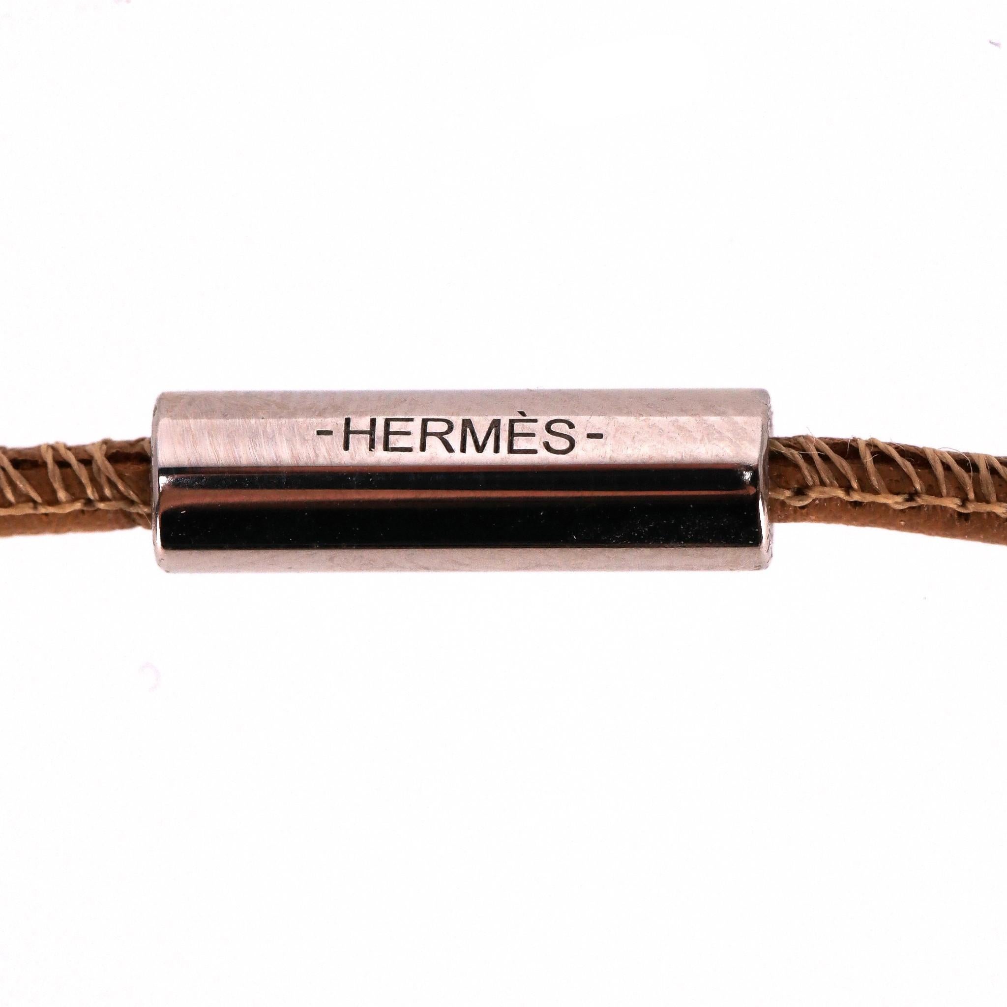 Hermes Buffalo Horn Logo Pendant Necklace 2