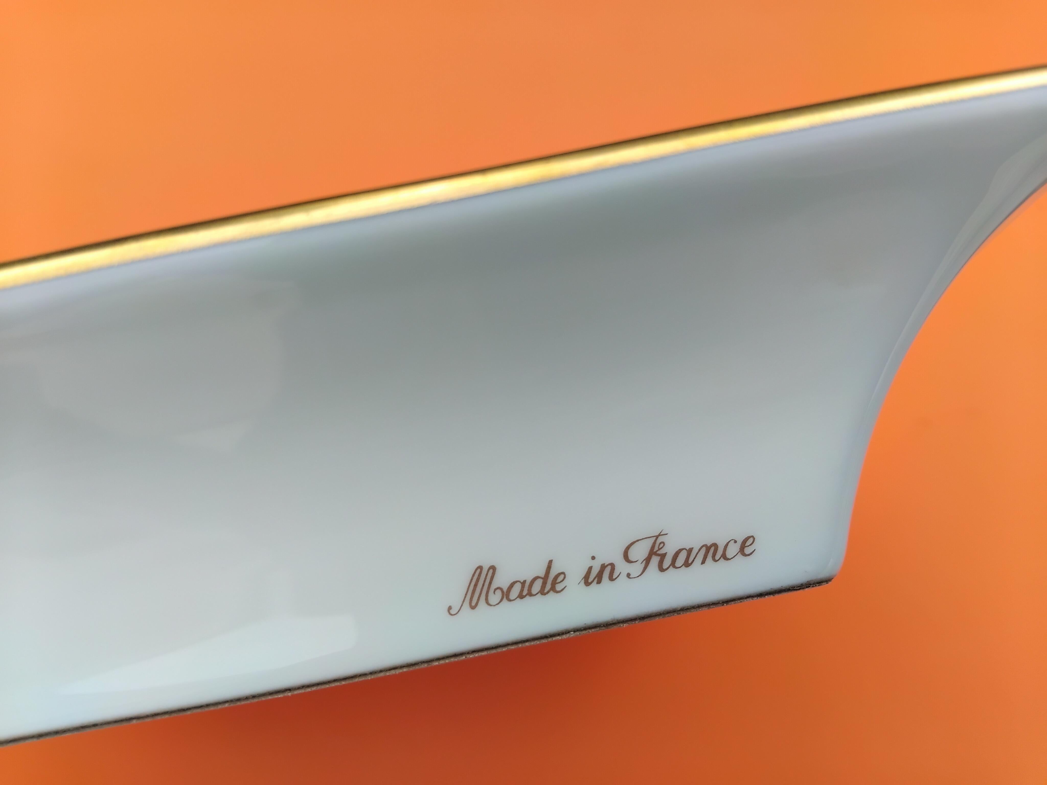 Hermès Bunch of Grapes Print Cigar Ashtray Change Tray Porcelain Gold 13