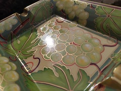 Hermès Bunch of Grapes Print Cigar Ashtray Change Tray Porcelain Gold