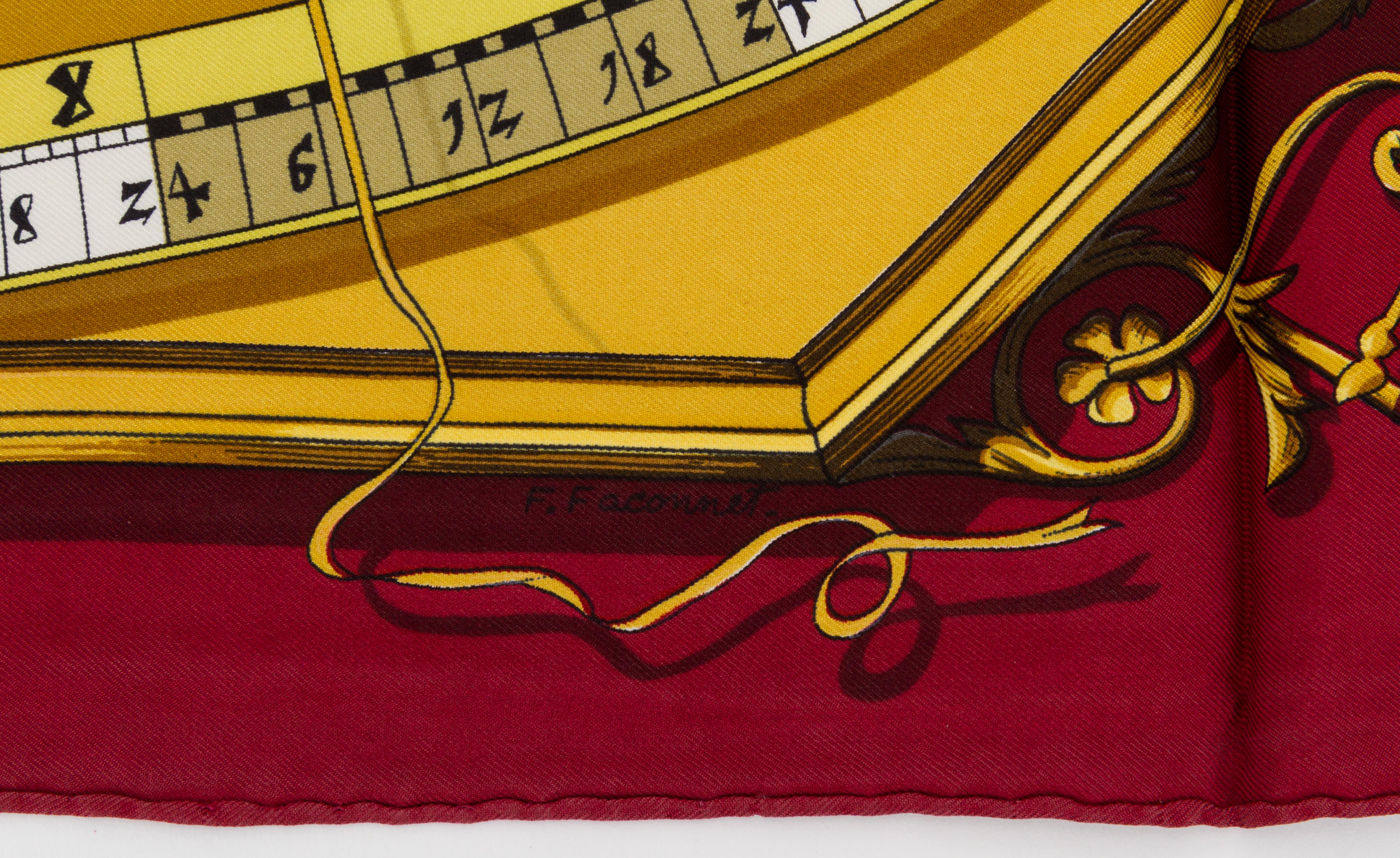 Brown Hermès Burgundy Astrologie Silk Scarf