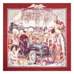 concours d
elegance Hermes burgundy CONCOURS D
ELEGANCE 90 silk twilll Scarf