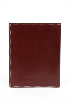 Hermes Burgundy Large Box Leather Notebook Cover