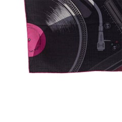 Hermes burgundy LAST NIGHT 100 Scarf silk cashmere PRUNE GRIS BUBBLE GUM