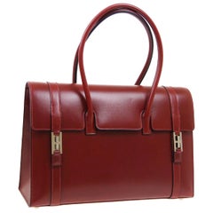 Hermès Bourgogne Cuir Or Selle Carryall Top Handle Satchel Kelly Flap Bag