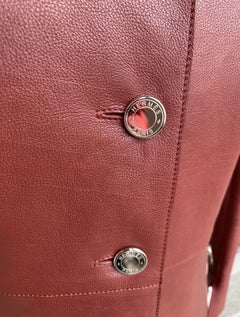 Hermes burgundy leather jacket