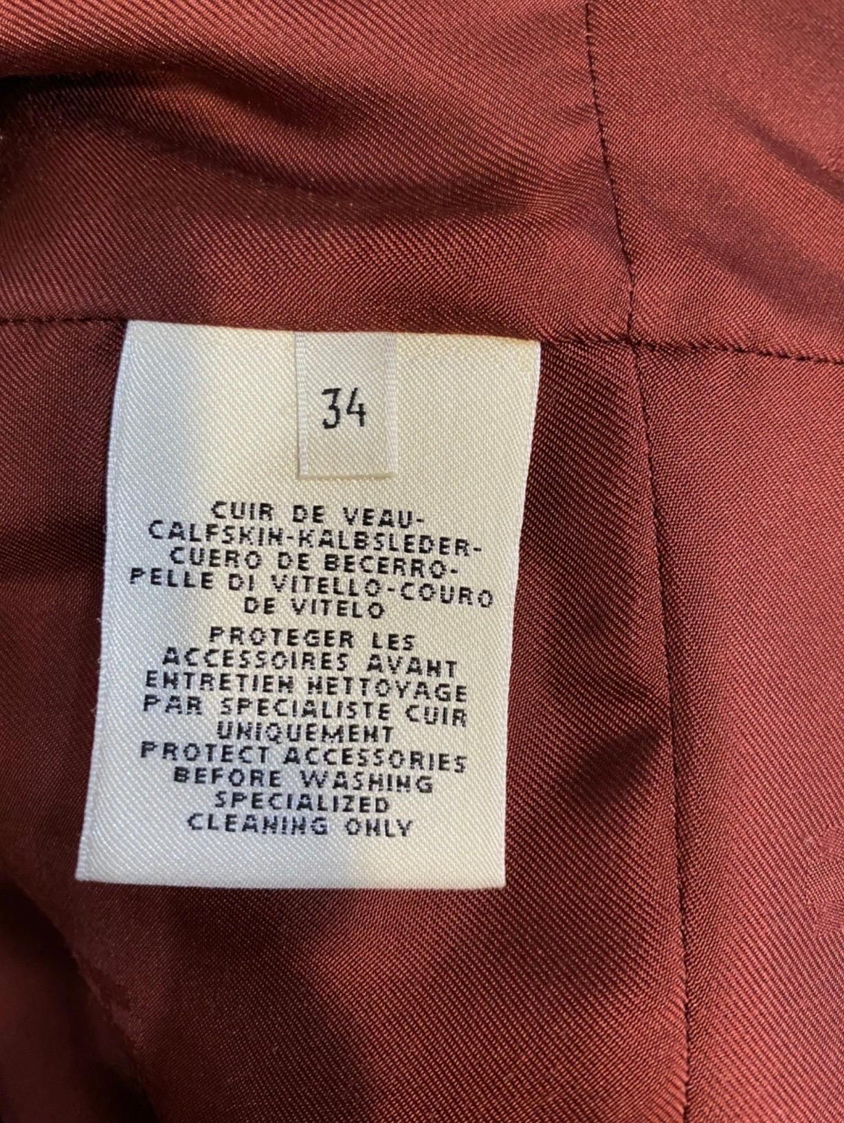 Hermes burgundy leather jacket  2