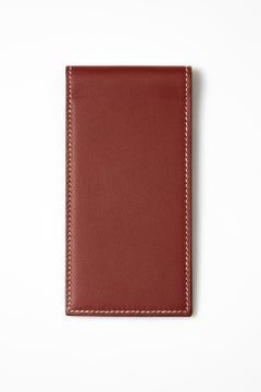 Hermes Burgundy Leather Note Case