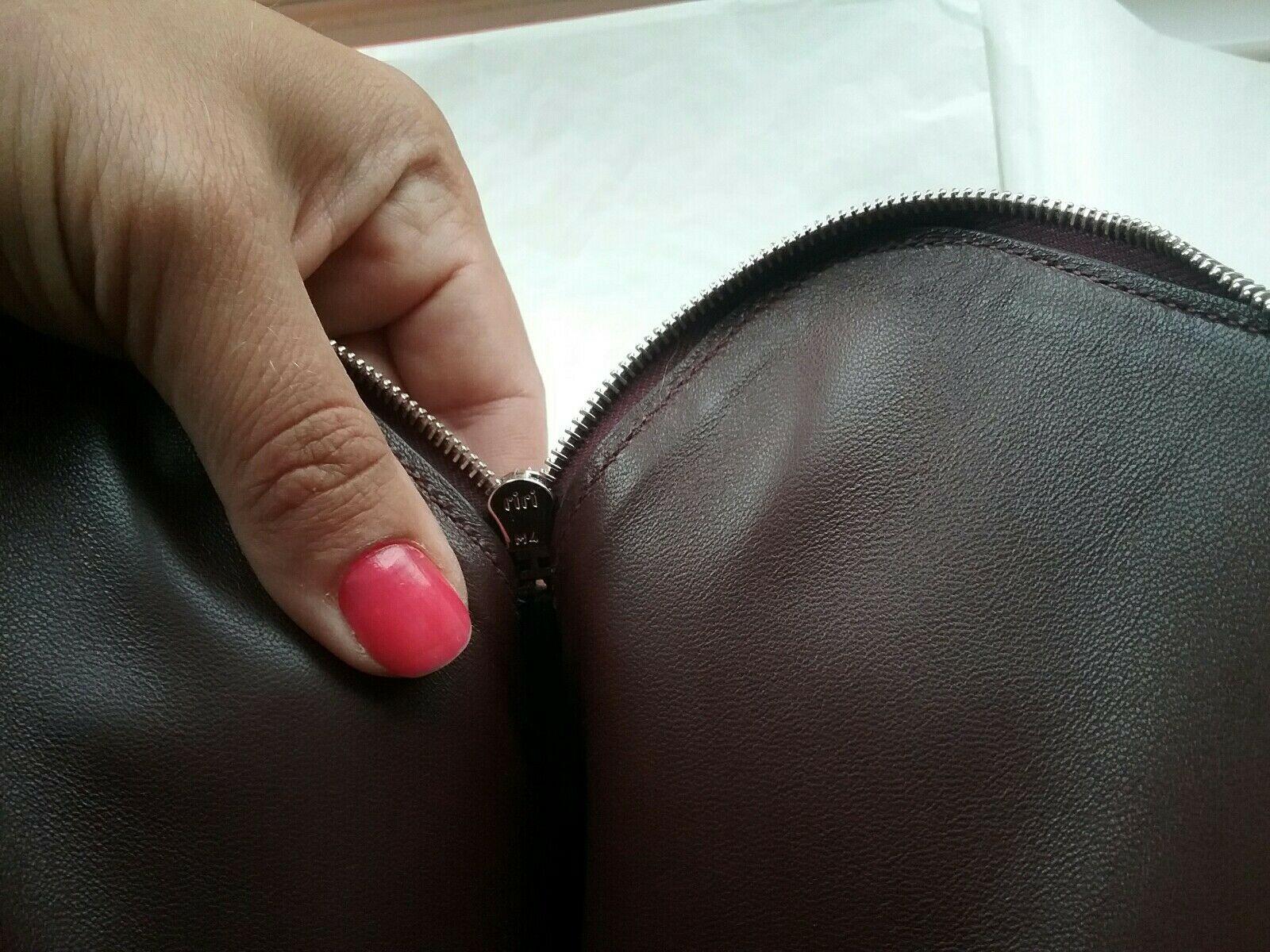 Hermes Burgundy Leather Plum Clutch Bag. Pochette. Wallet  For Sale 2