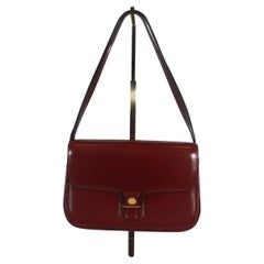 Vintage HERMÈS Burgundy Leather Two-Way Crossbody Bag with Adjustable Strap