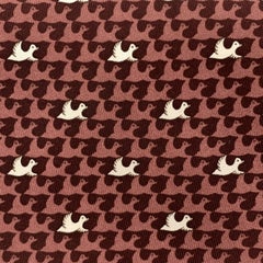 HERMES Burgundy Mauve Dove Bird Print Silk Tie 5385 OA