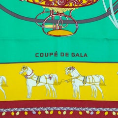 Hermes burgundy mint COUPE DE GALA 90 silk WASH Scarf