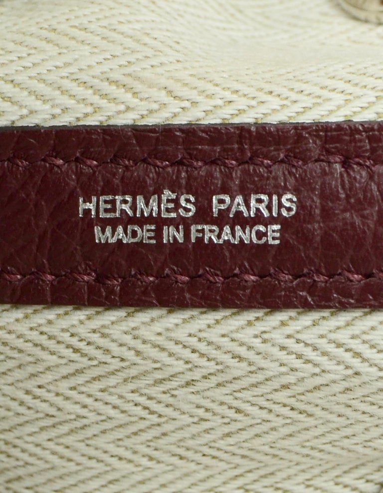 Hermes Burgundy Negonda Leather 30cm Garden Party TPM Bag For Sale at ...