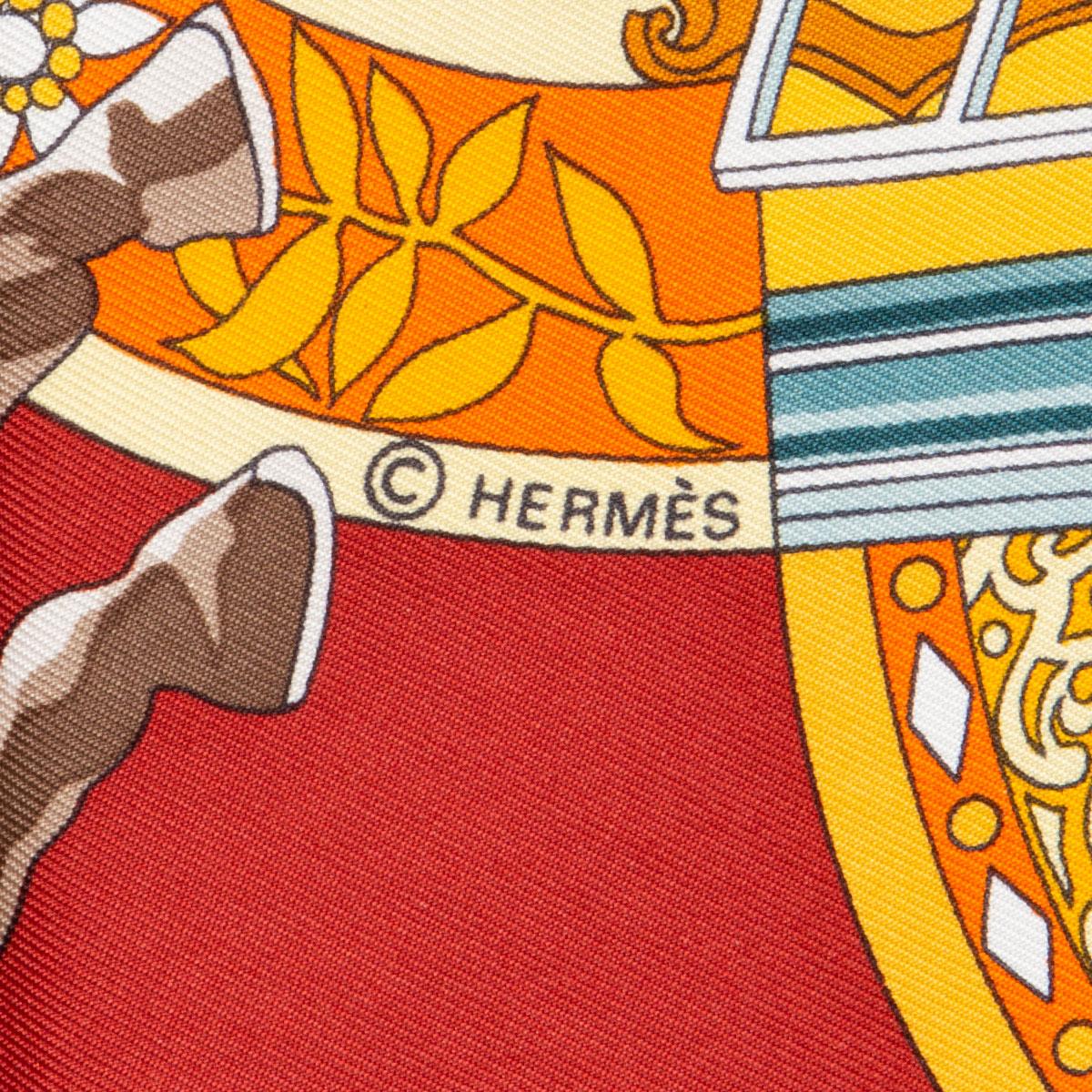 Women's or Men's Hermes burgundy petrol SALZBURG 90 silk twill Scarf
