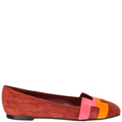 HERMES bordeaux rosa arancio camoscio NICE Ballerine 36