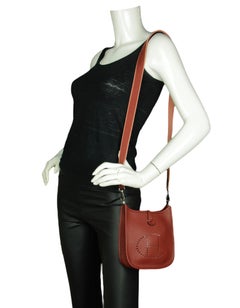 Hermes Burgundy Taurillon Clemence Leather Evelyne TPM Crossbody Bag