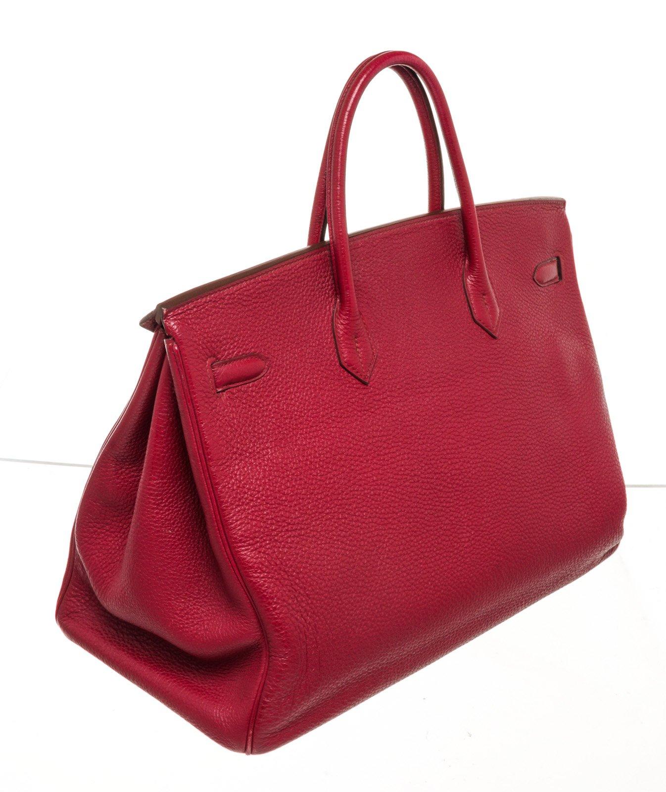 Hermes Togo Leder Brikin 40cm Umhängetasche in Burgunderrot 2
