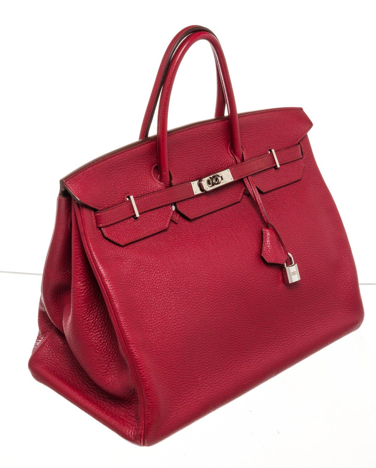 Hermes Togo Leder Brikin 40cm Umhängetasche in Burgunderrot 3