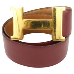 Hermès Bourgogne x Or 42mm H Logo Constance Belt 1014h13