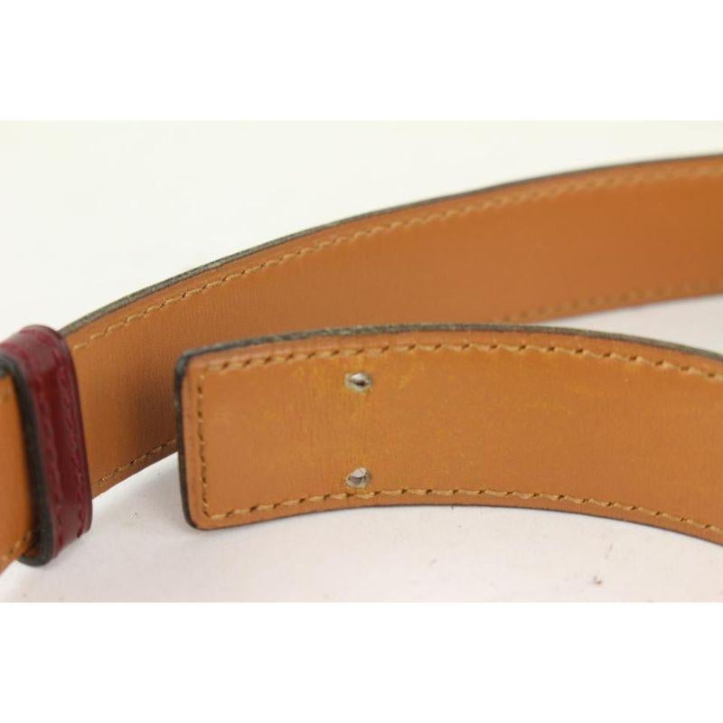 Hermès - Ceinture réversible Constance H, 24 mm, couleur bourgogne et or, avec logo, 1014h12 en vente 5