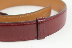 Hermès Burgundy x Gold Reversible 24mm Constance H Logo Belt Kit 1014h12