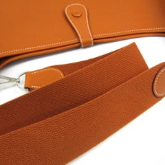 Hermes Burnt Orange Leder Canvas „H“ Logo Herren Damen Crossbody Umhängetasche aus Leder