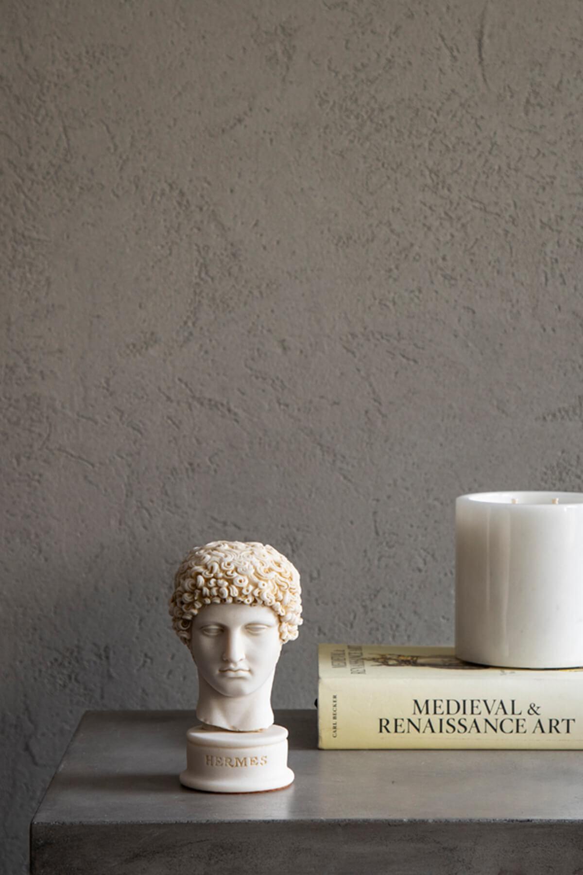 Contemporary Hermes Bust Statue Made with Compressed Marble Powder Small For Sale