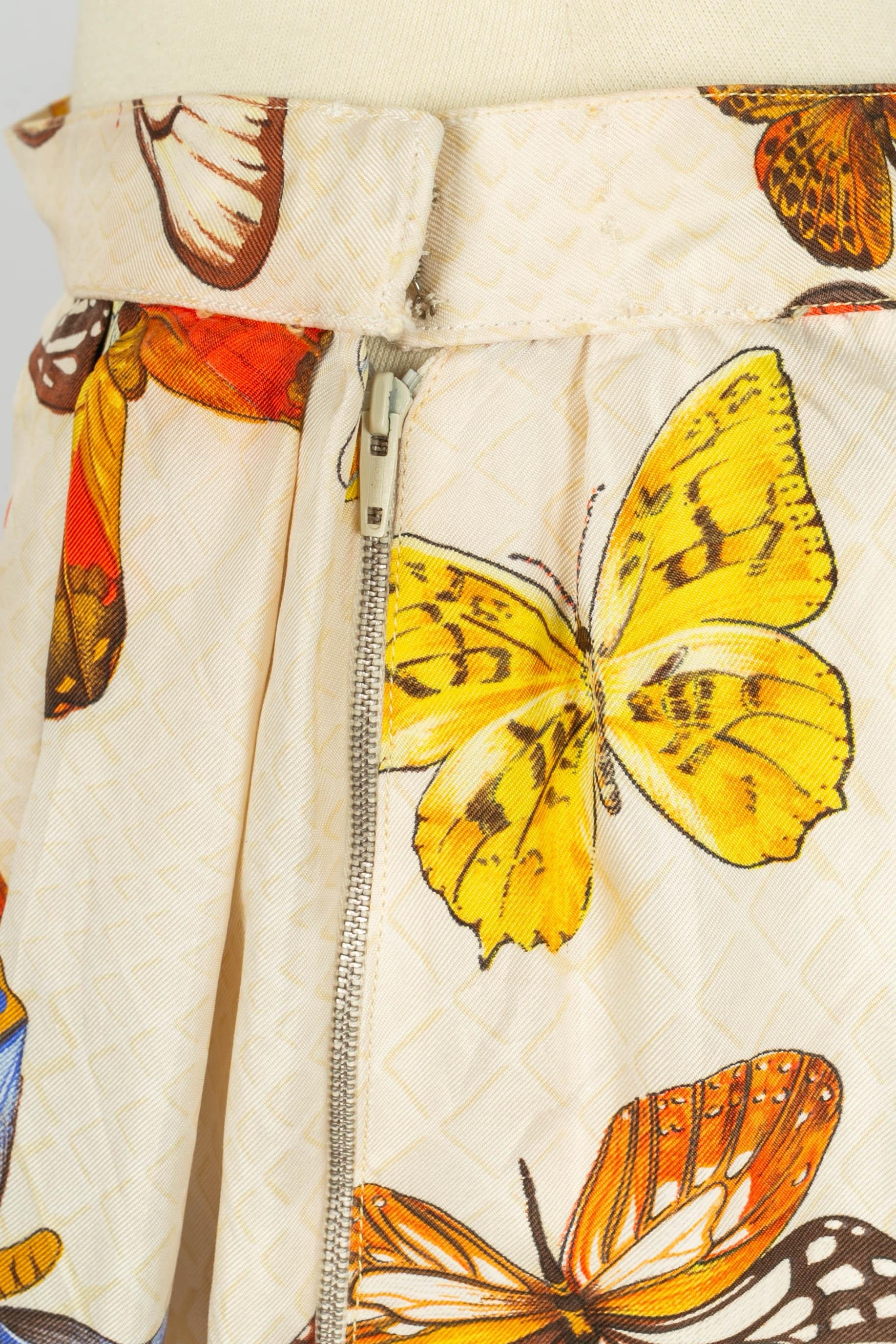 Hermès 'butterflies' skirt For Sale 1