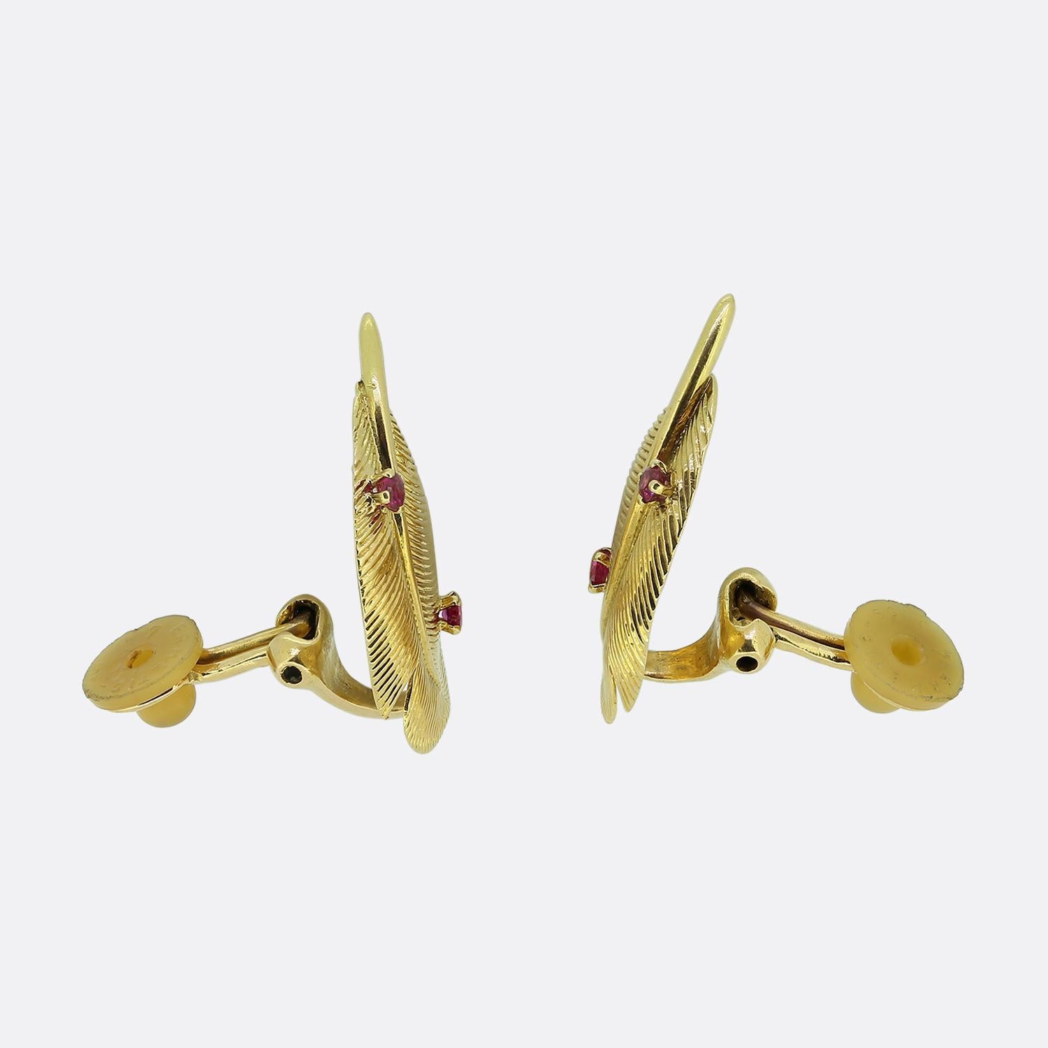 Orecchini con piume di rubino Hermès By Georges Lenfant In condizioni buone a London, GB