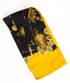 Hermes by H.d Origny Black Silk Ascot Scarf
