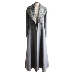 Hermès by Jean Paul Gaultier A/W09 Double Faced Grey Cashmere Coat with Astrakha