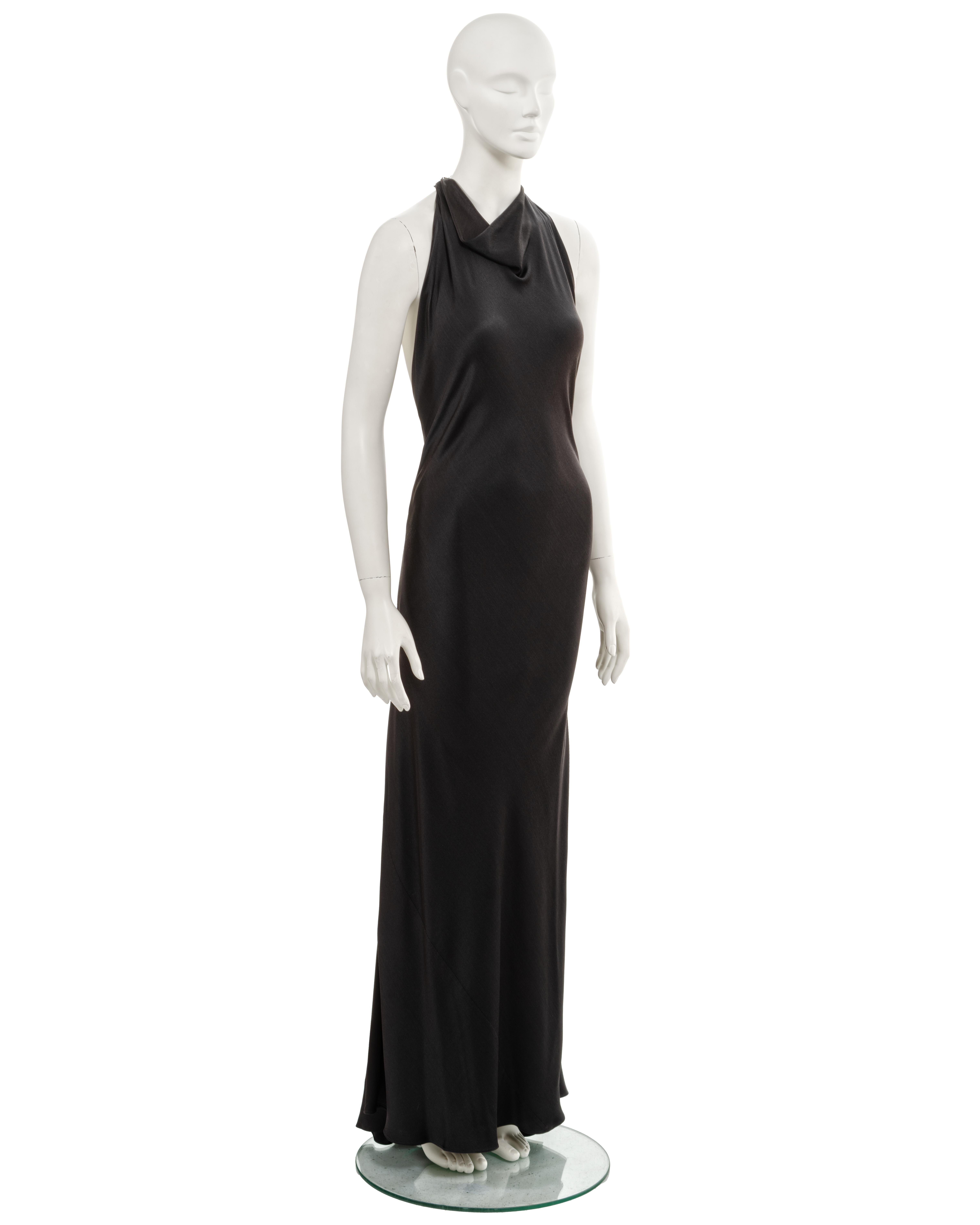 Hermes by Jean Paul Gaultier black silk Chaine d'ancre evening dress, fw 2007 For Sale 1