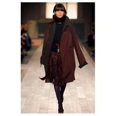 Hermès by Jean Paul Gaultier F/W 2006 Dark Brown Pleated Lace Midi Skirt
