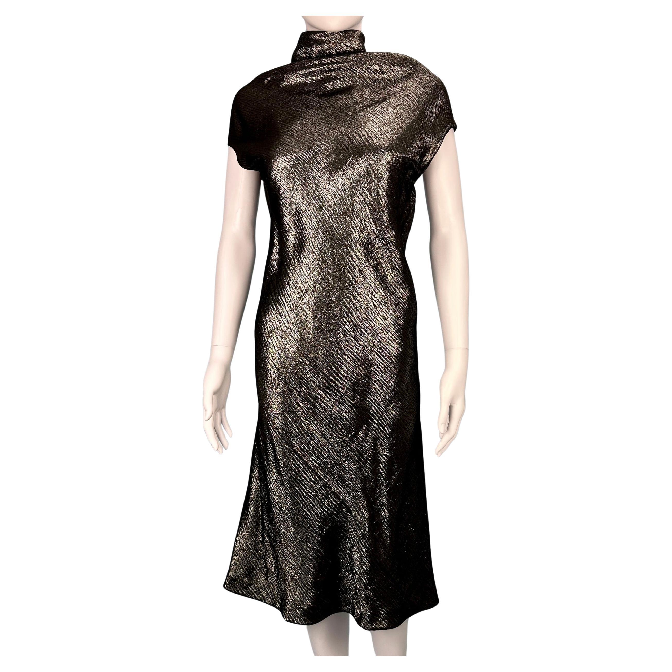 Hermes by Jean Paul Gaultier Fall 2007 Metallic Dress For Sale