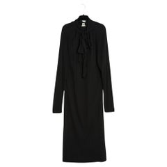 Hermès by Jean Paul Gaultier Robe FR40 Black Jersey Ascot Dress US10 Hermes