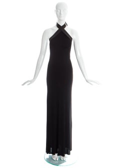 Hermes von Jean Paul Gaultier Kleid aus Seide und Leder, Collier de chien, fw 2009