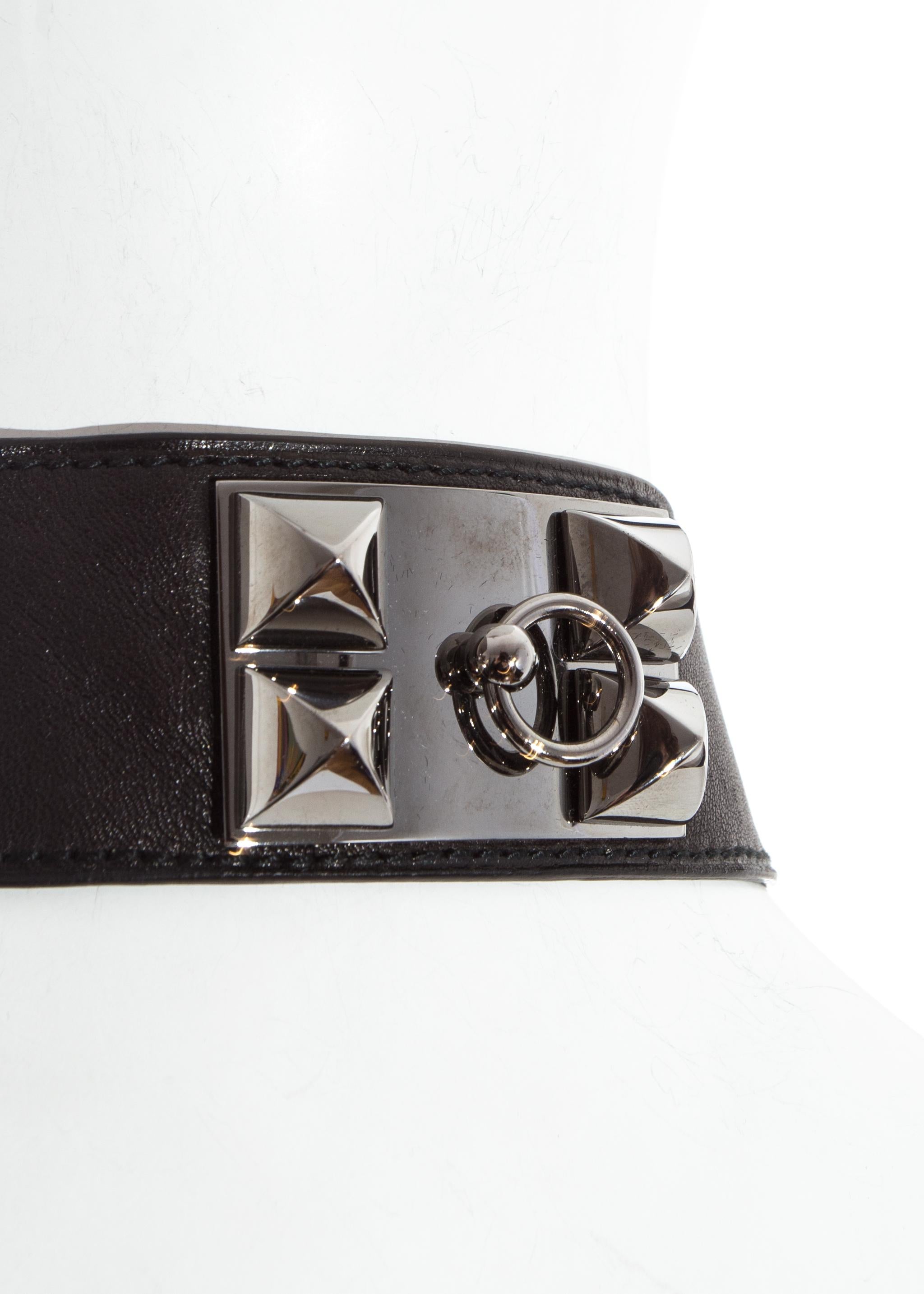 Hermes von Jean Paul Gaultier Kleid aus Seide und Leder, Collier de chien, fw 2009 1
