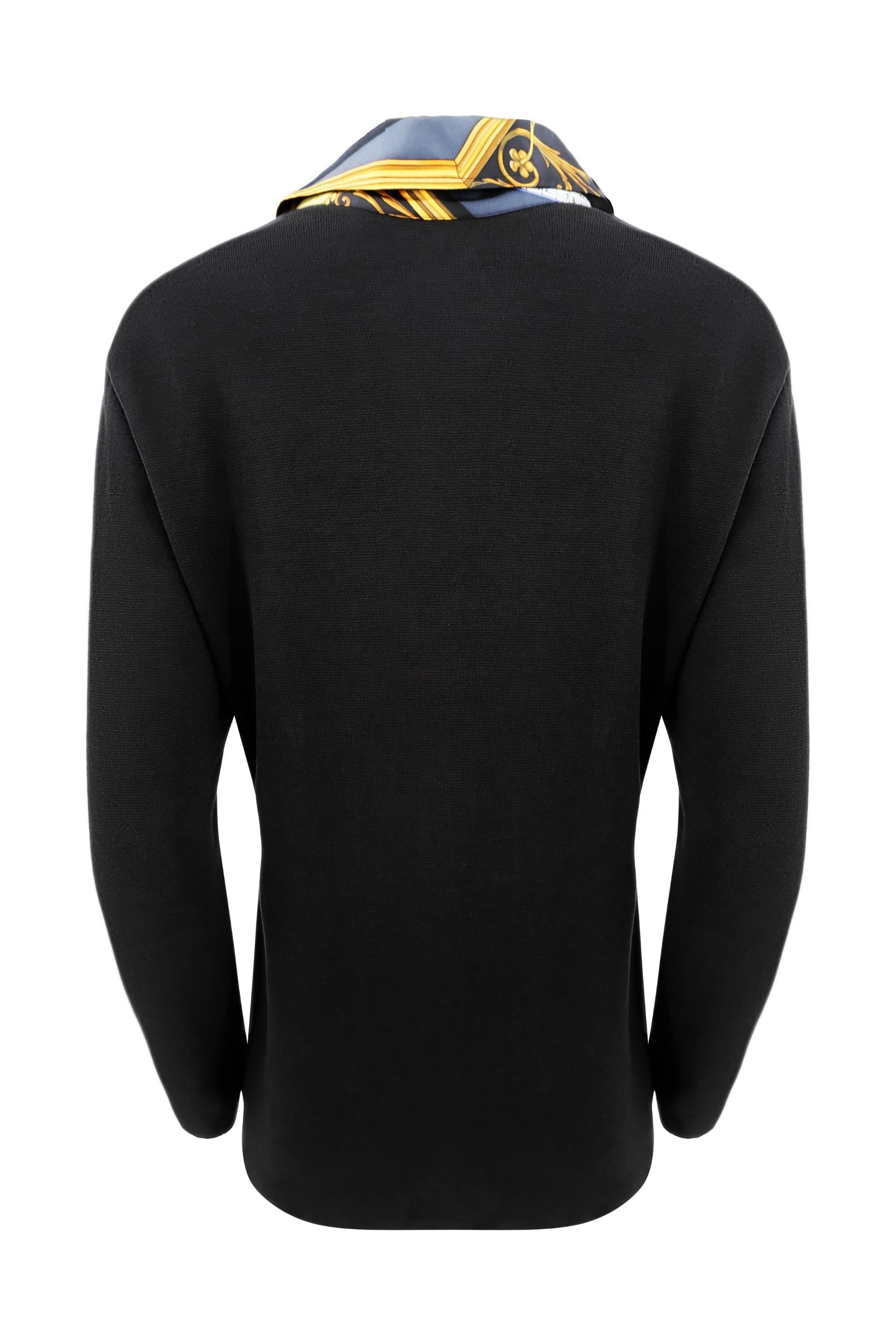 Black Hermès by Margiela Dies et Hors Astrologie Print Long Sleeve Polo Shirt