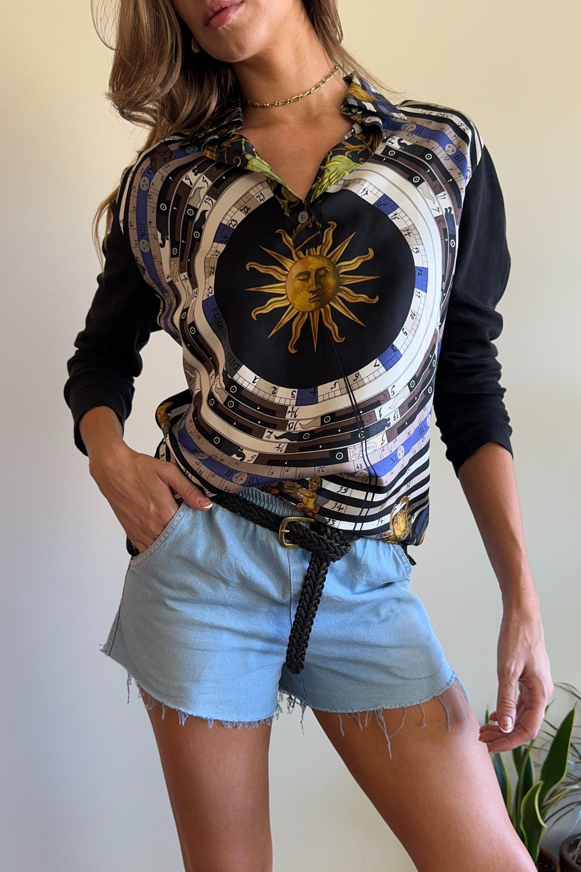 Hermès by Margiela Dies et Hors Astrologie Print Long Sleeve Polo Shirt 2
