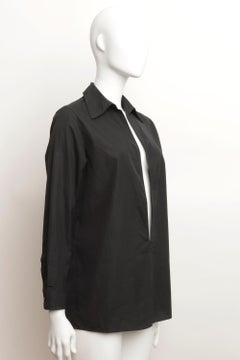 Hermès By Martin Margiela A/W 1999 vintage Vareuse shirt black cotton 34 FR XS S